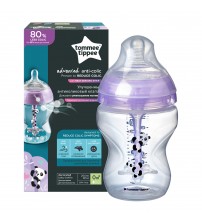 Biberon Tommee Tippee Advanced, cu sistem de ventilatie, 260 ml, PP, Ursuleti Panda, 0 luni +, 1 buc